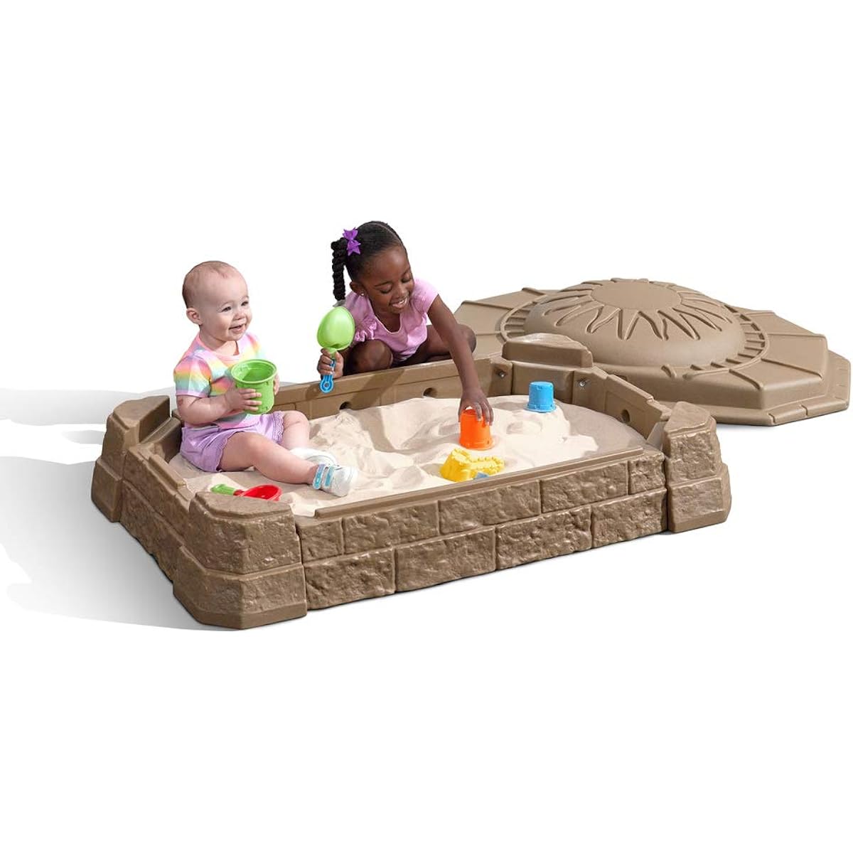 Step2 Natural Playful Sandbox II with Sand Tools, Tan
