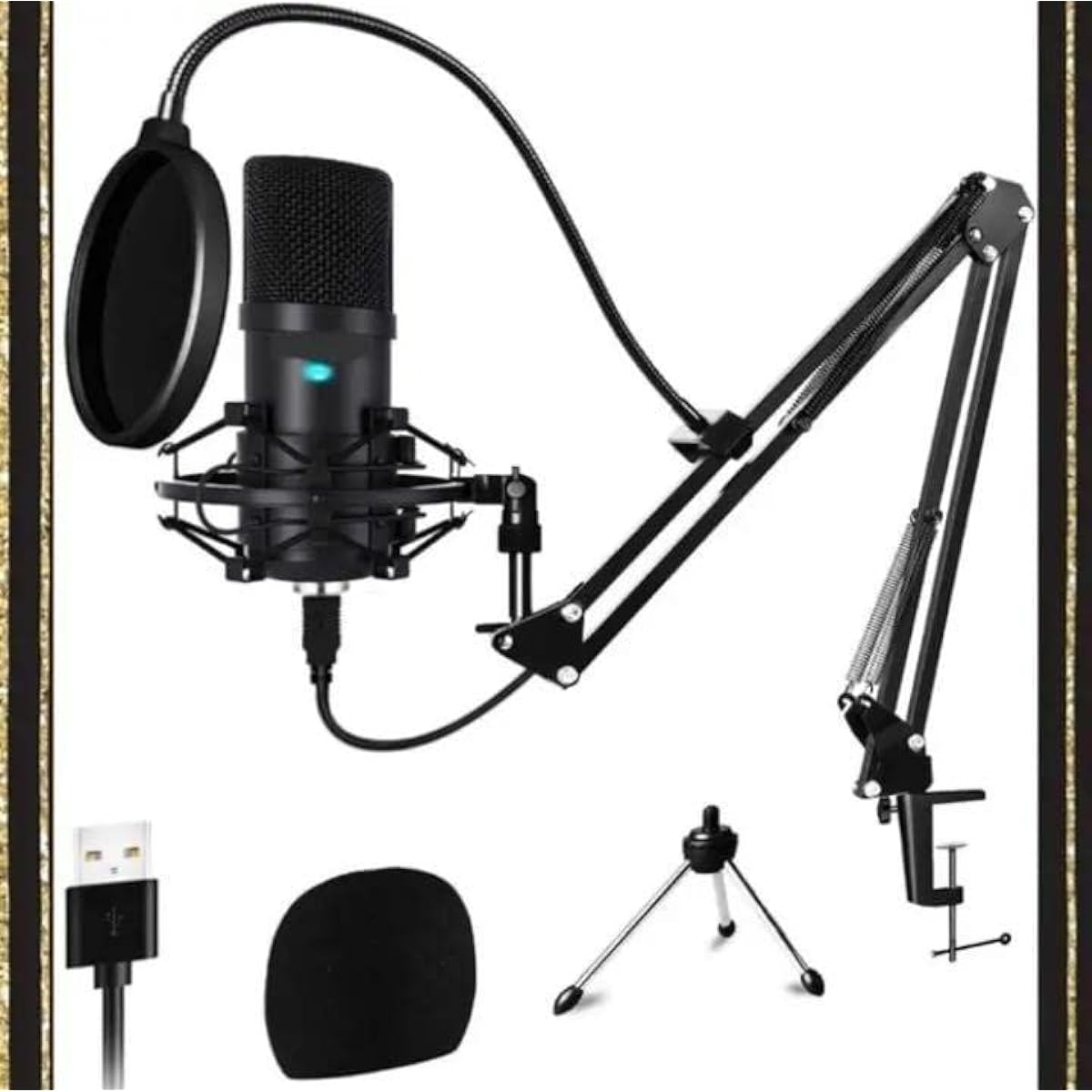 Professional-grade condenser microphone set that turns your home into a professional recording studio S9BOQPDQ