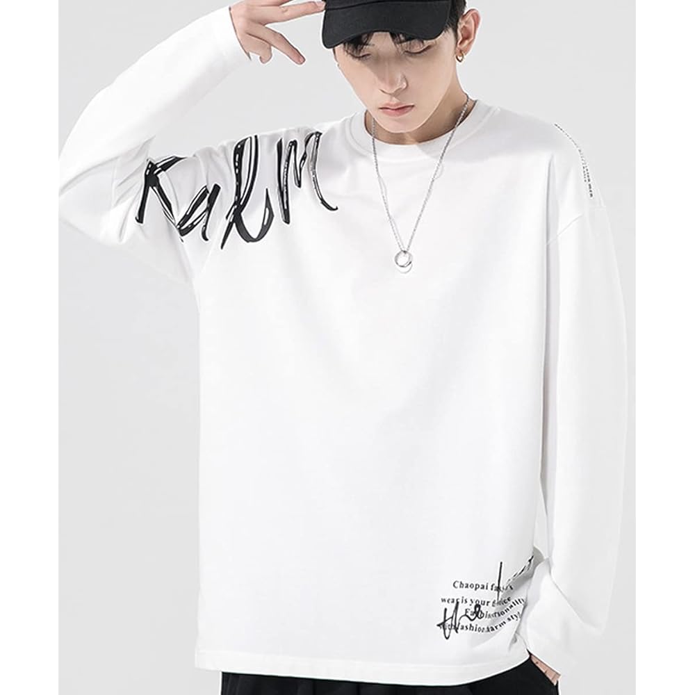 [ANONIE] Men's Autumn Clothing, Long Sleeve, Plain, Stylish, Round Collar, Large Size, Men's Fashion, Soft