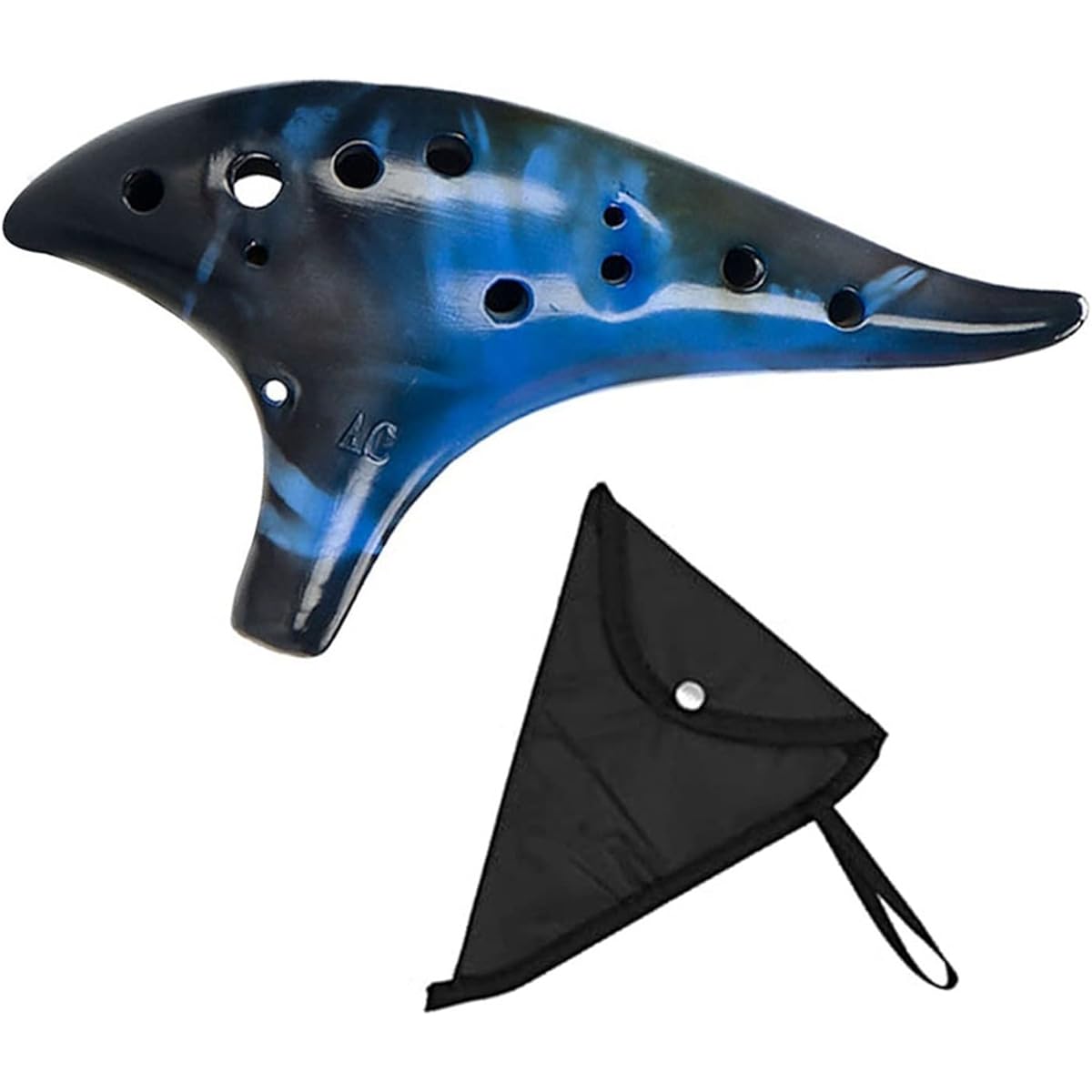 Portable Ocarina with Protective Bag C Tone Ceramic Ocarina for Beginners 12 Holes Ocarina Musical Instrument