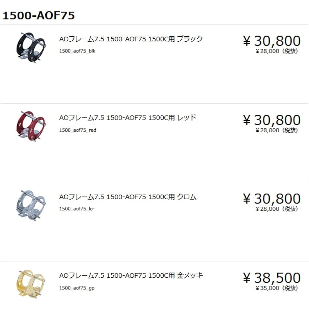 Avail AO Frame 7.5 1500-AOF75 Gold Plated for 1500C