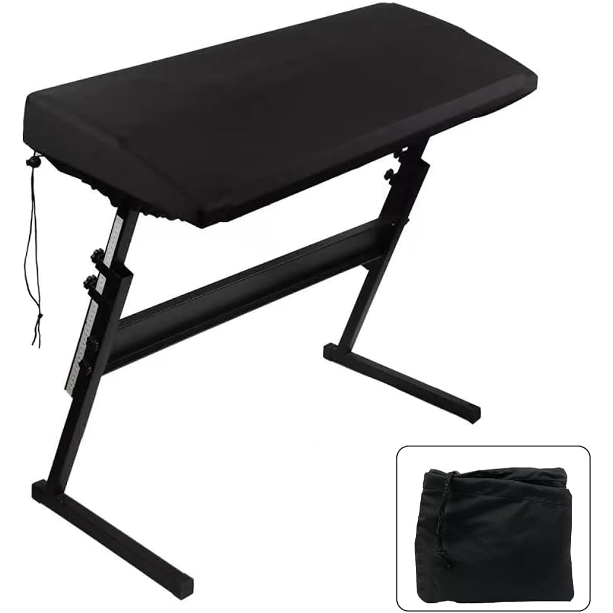 lyfLux Digital Piano Keyboard Dust Cover for 88 Keys Digital Piano Keyboard Dust Cover with Elastic Cord Lock Clasp (Black)