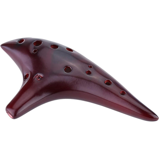 12 Hole Ceramic Ocarina Flute Alto C Smoke Burn Ocarina Musical Instrument Ocarina Instrument with Strap for Music Lovers