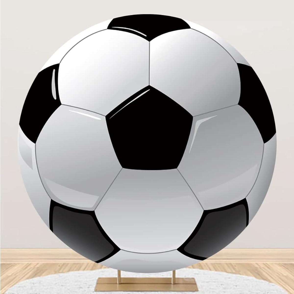 Canessioa 6.6 x 6.6ft Football Round Backdrop Cover Sports Theme Soccer Field Football Fans Football Lovers Round Photography Backdrop Polyester Boys Baby Shower 1st 2nd Birthday Party Background
