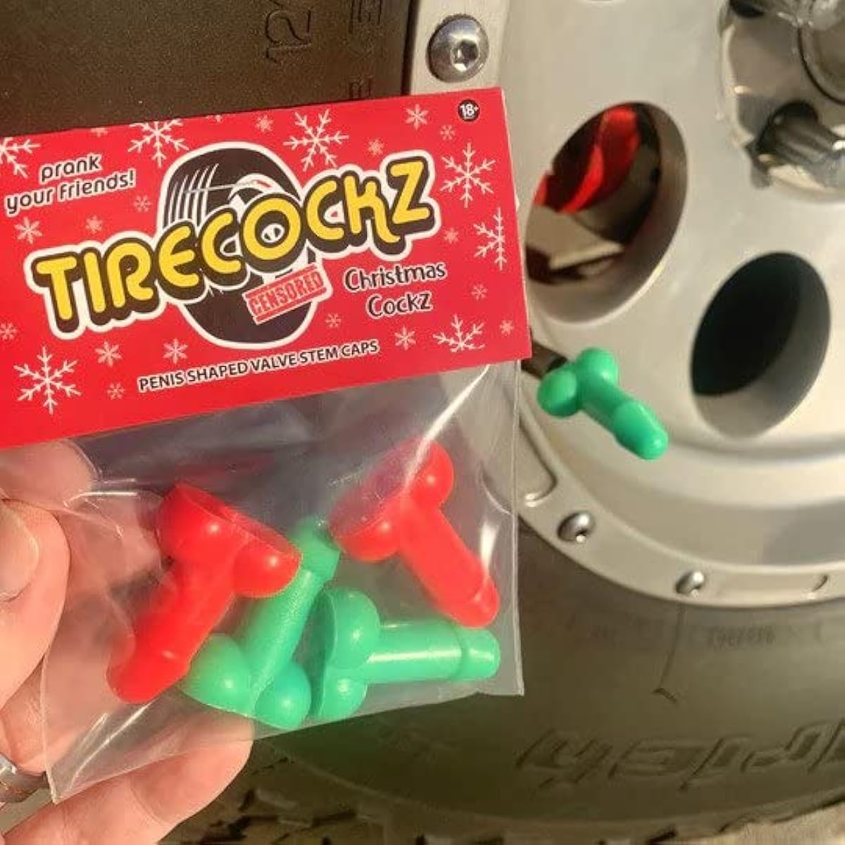 Tirecockz Naughty Valve Stem Caps Christmas Edition White Elephant Gift