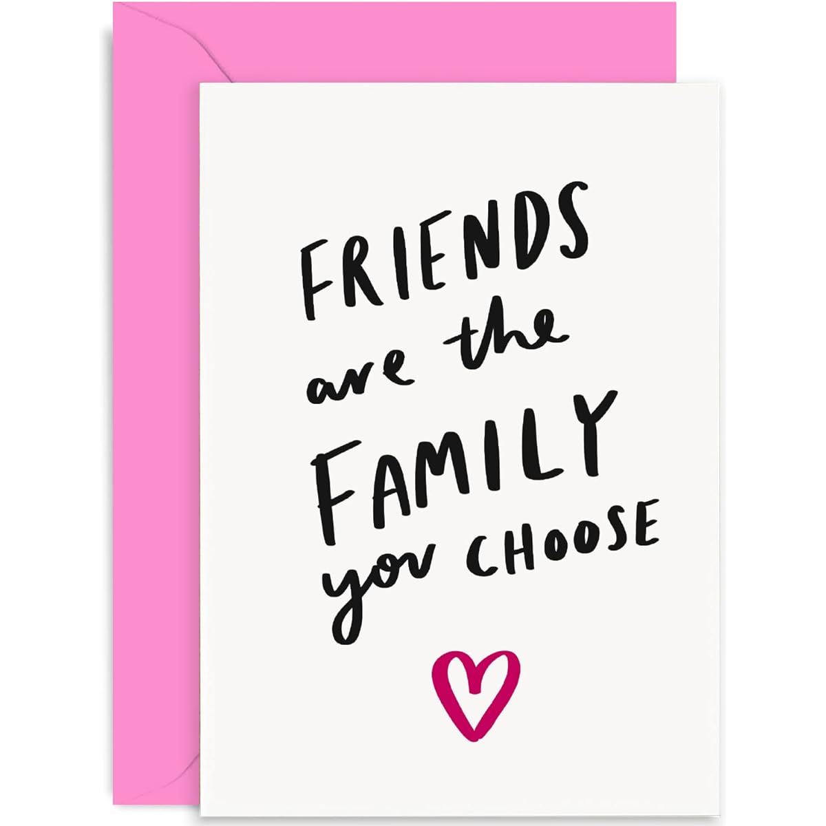 Old English Co. Friends Are Family You Choose Card - Thinking of You Card - Cute Friendship Card for BFF Best Friend - Sympathy | Blank Inside with Envelope
