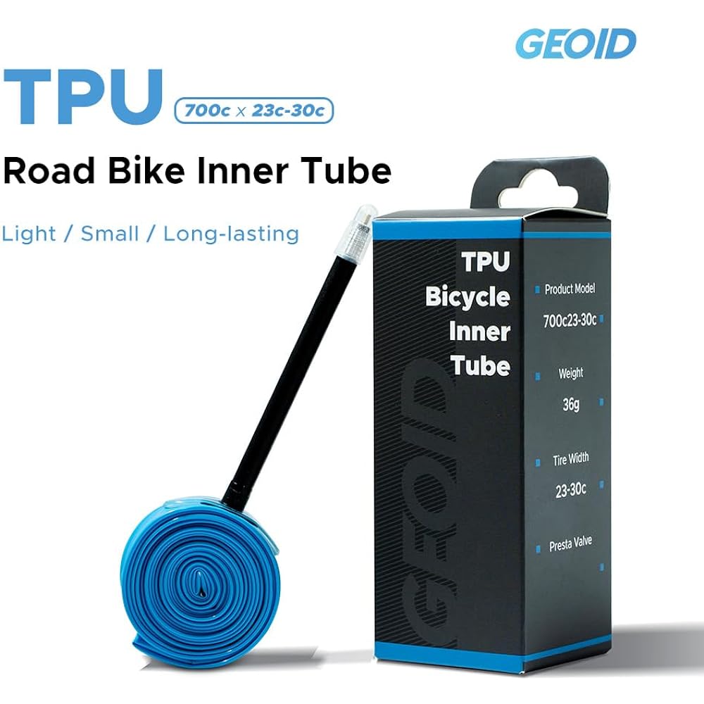 Geoid Ultralight Bicycle TPU Inner Tube 700c X 23c-30c Road MTB Bicycle TPU Material Tire 65mm 75mm Length French 36g Ultralight for Adult