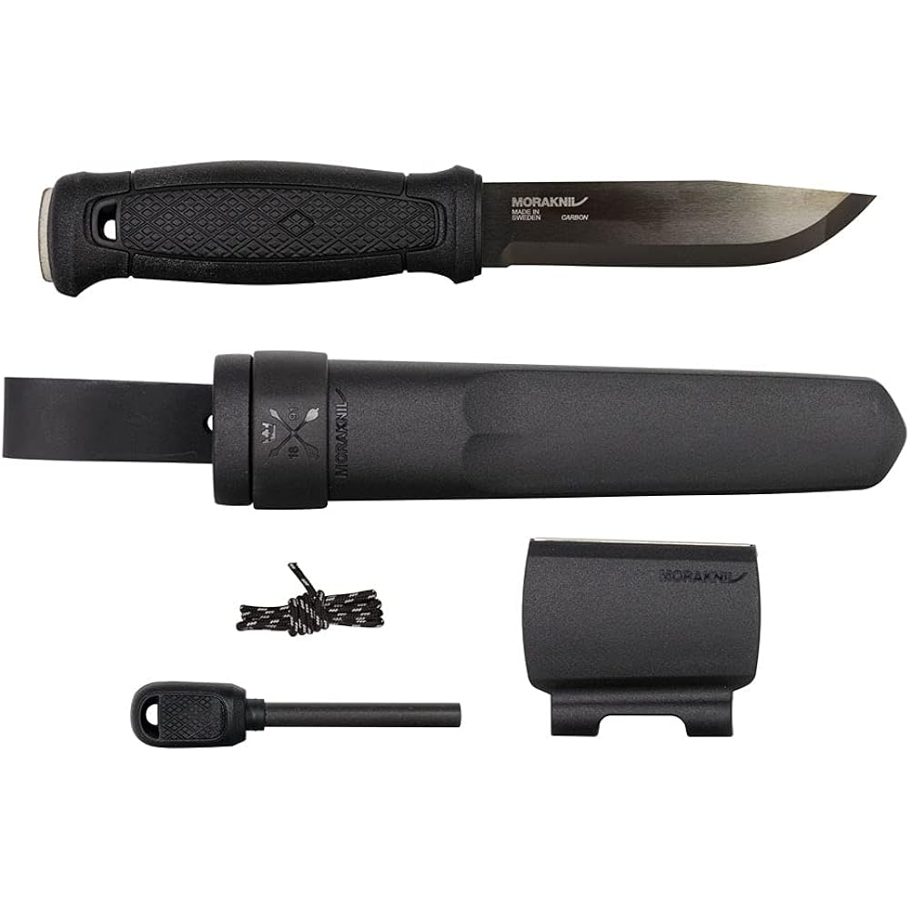 Morakniv Garberg Black Blade Survival Kit Carbon Blade Thickness 3.2mm Full Tang Knife Wood Chopping