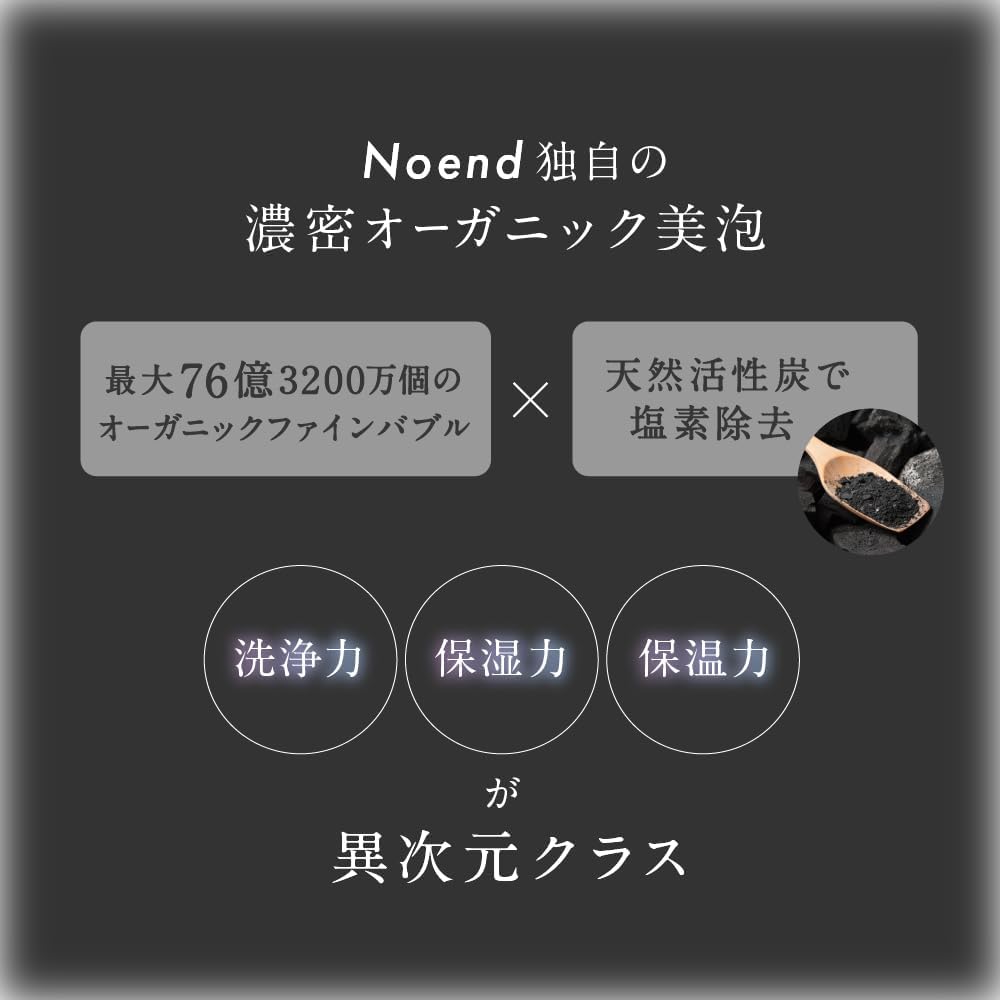 Noend Organic Fine Bubble Shower Head, Chlorine Removal, Micro Nano Bubbles, 7.6 Billion Pieces, Water Saving, Warm Mist, Handy Water Stop, Activated Carbon, Silky Bath (Chlorine Removal Cartridge/10 Pieces)