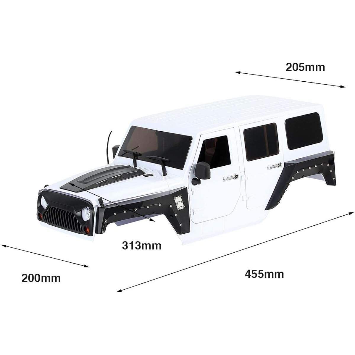 EHJRE RC Car Body Shell, 313mm Wheelbase Body Car Shell Spare Parts for Axial SCX10 90046 1/10 RC Car Vehicle Parts