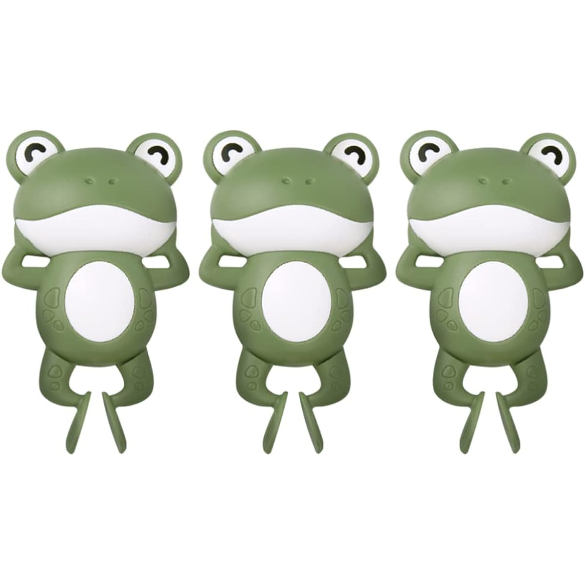 Toyvian Wind Up Bath Frogs for Kids Swimming Frog Clockwork Toy Floating Bathtub Toys for Kids Bathing Fun Green Set of 3