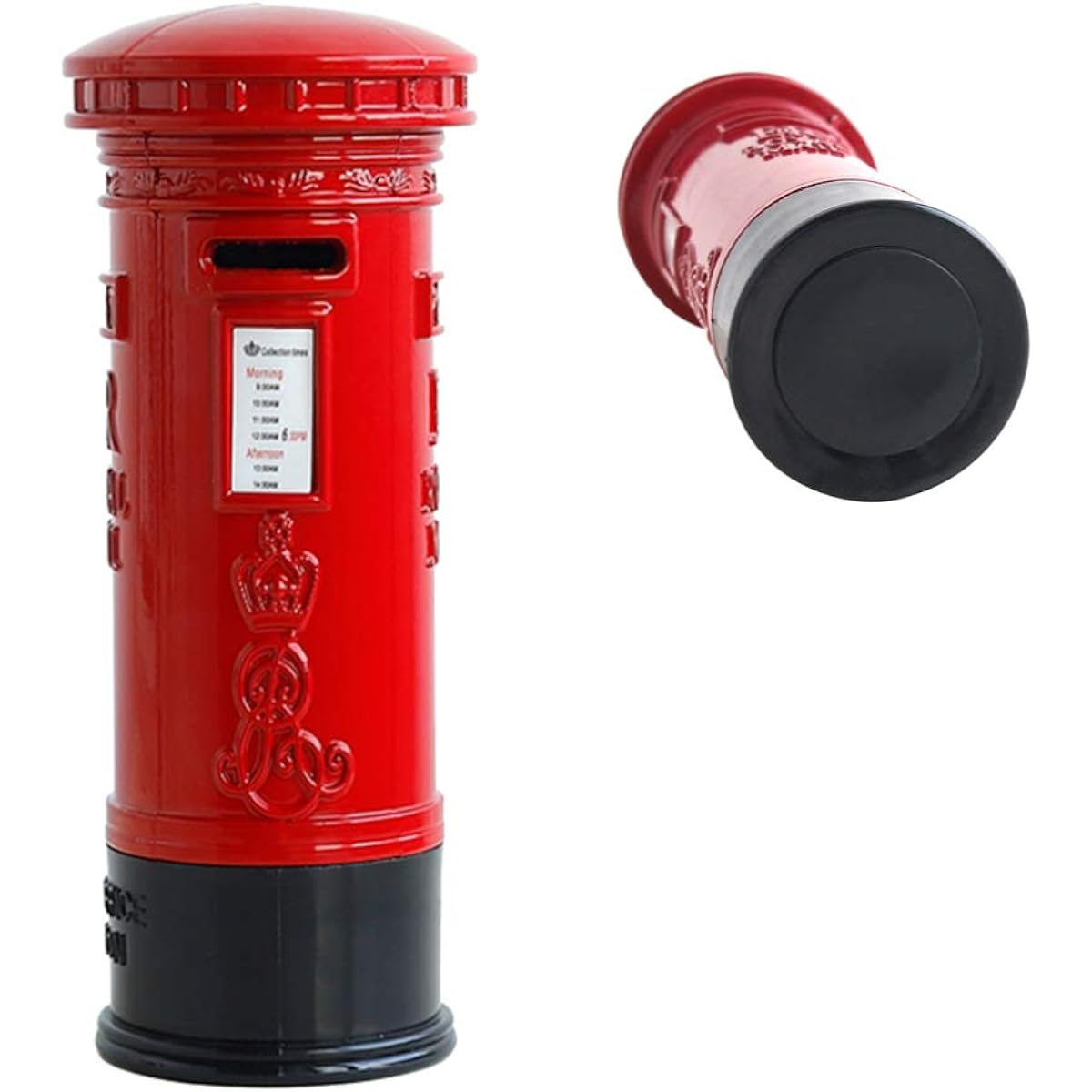 NUOBESTY British Red Mailbox Piggy Bank Pillar Box Coin Bank Large Capacity Vintage Money Safe Box Children's Piggy Bank British Style Ornament Birthday Thanksgiving