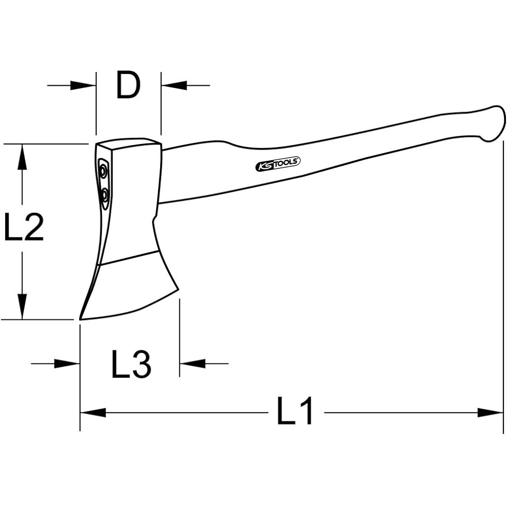 KS TOOLS Wood Ax, 1250 g Wood ax 1250 g 140.2066