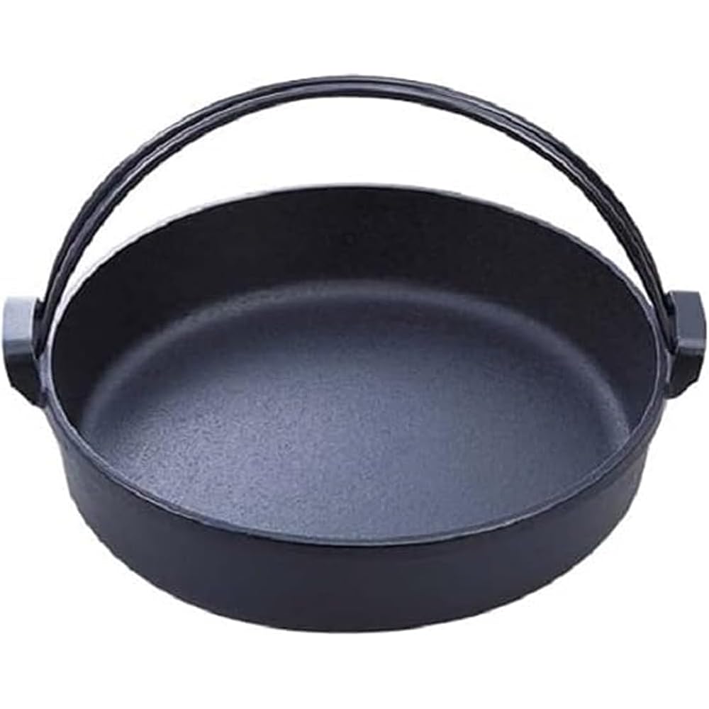 Iwachu Sukiyaki Pot with Nambu Crane 28 Black Inner Diameter 28cm IH Compatible Nambu Ironware 20040