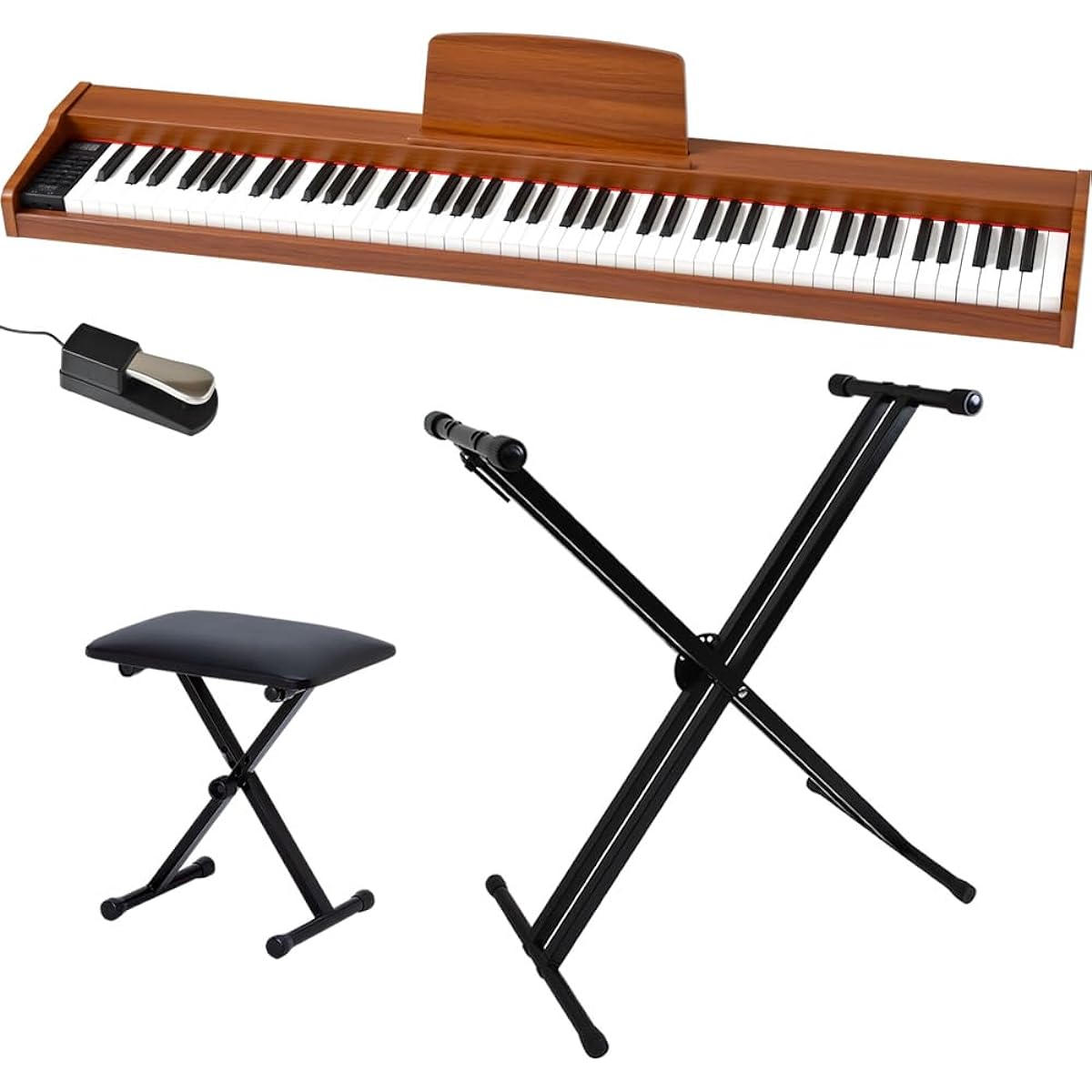 TORTE Digital Piano Wood Grain Slim Design 88 Keys TDP-SP03/LB Light Brown [Music Stand, Pedal, Power Adapter, Instruction Manual, Stand, Chair]