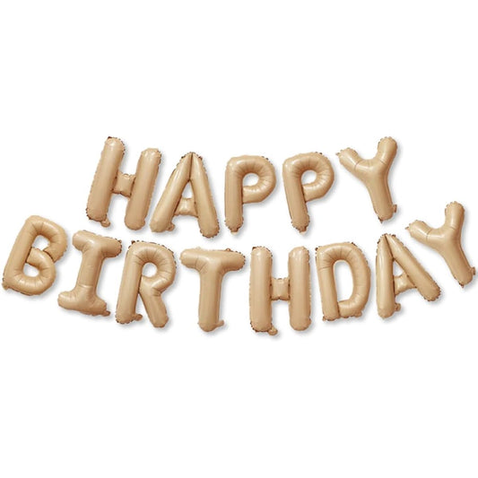 16 inch Happy Birthday Balloon Caramel Foil Balloon Happy Birthday Decoration Letter Balloon Happy Birthday Sign for Backdrop Happy Birthday Balloon Baby Shower Decoration Balloon Birthday Party Supplies