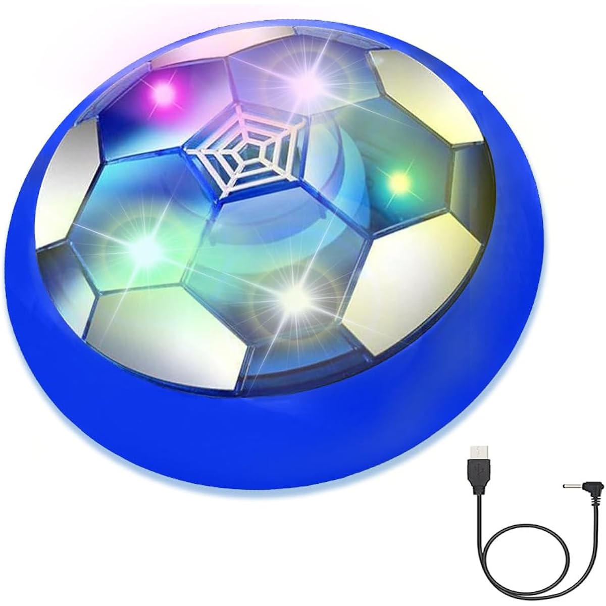 JRD&BS WINL Kids Football Toys Light Up LED Hover Soccer Ball Toys Gifts for Boys Indoor Games Indoor Football Air Soccer Floating Ball Training Ball Soccer Play Kids Gifts Blue