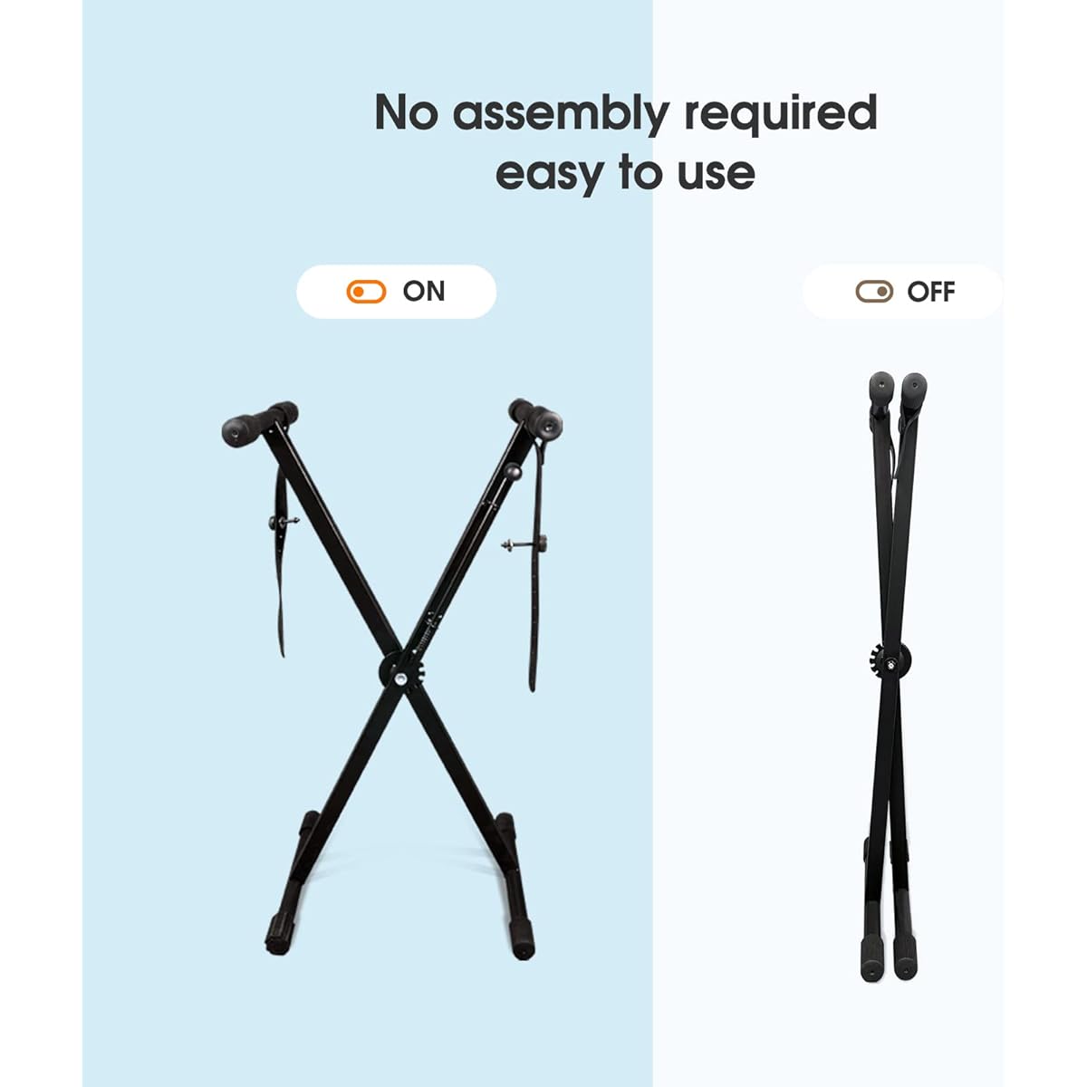 THE ONE Single X Keyboard Stand Pre-assembled X-Style Keyboard Stand with Locking Straps & Quick Release Mechanism Adjustable Piano Stand