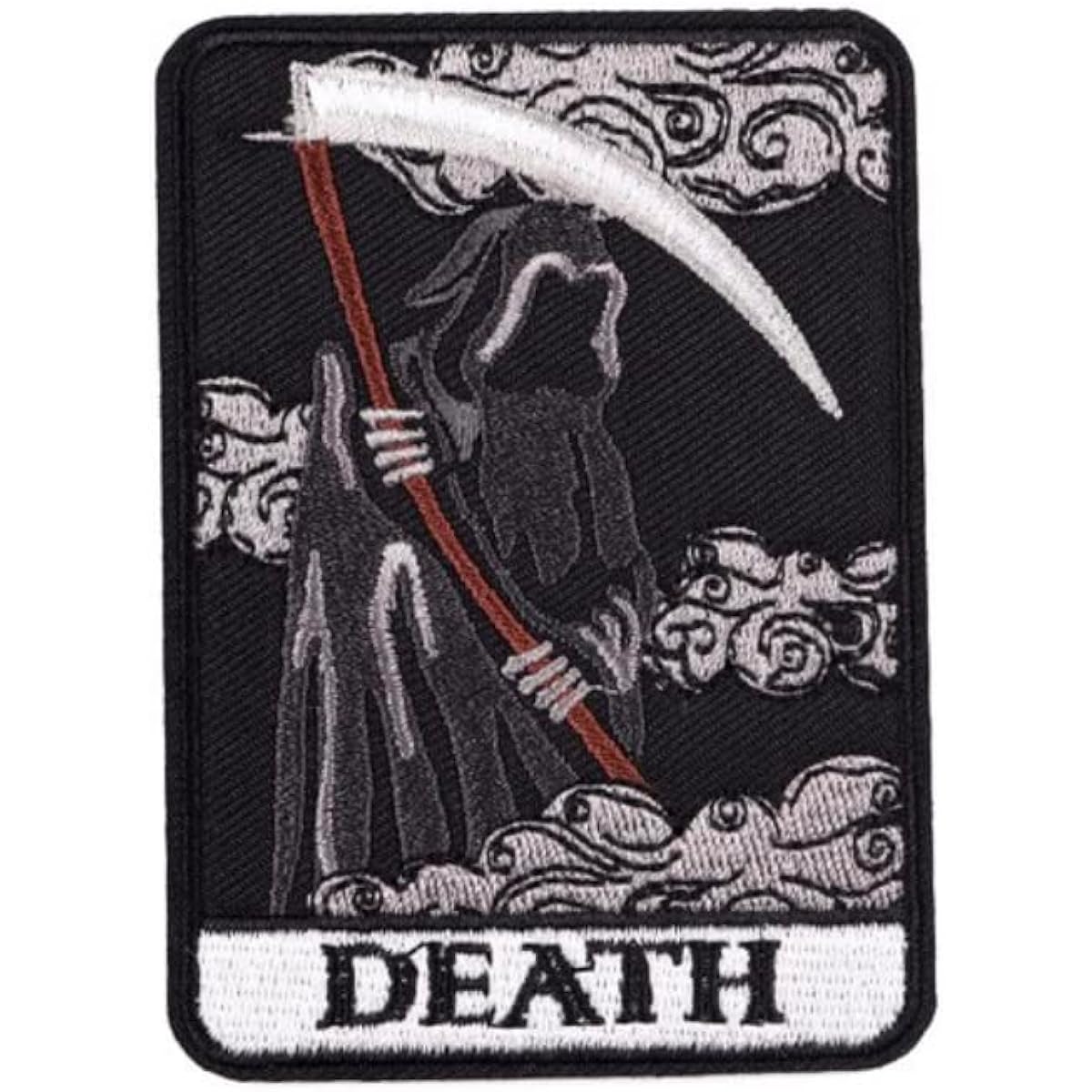 Death Scythe Tarot Cards Divination 3.6" Iron-on Embroidered Adhesive Patch for Clothing