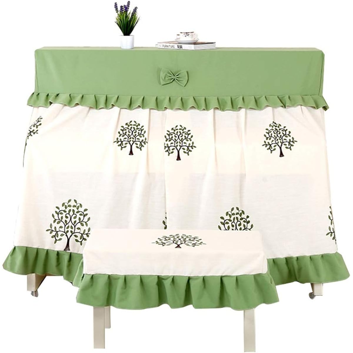 Musical Instrument Store Piano Cover Piano Cover Full Cover Modern Embroidery Piano Set Piano Cloth Piano Cover Elegant Feel (Color: Green, Size: 156 x 36 x 120cm)