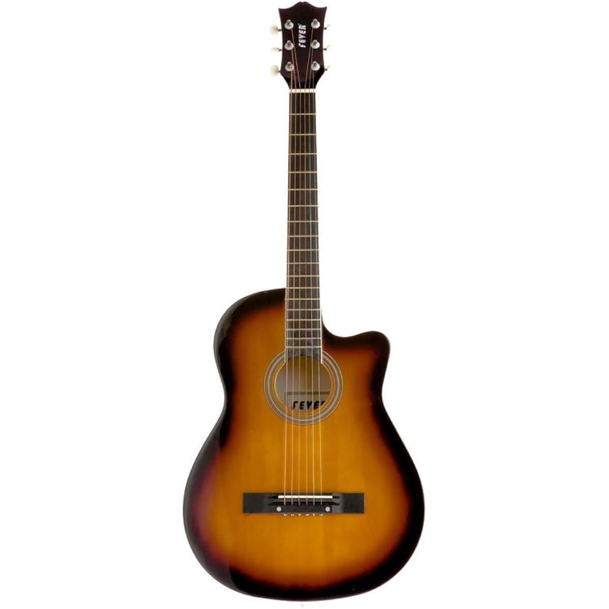 Fever FV-030C-SB 3/4 38-Inch Acoustic Cutaway Guitar, Sunburst Acoustic Guitar (Parallel Import)