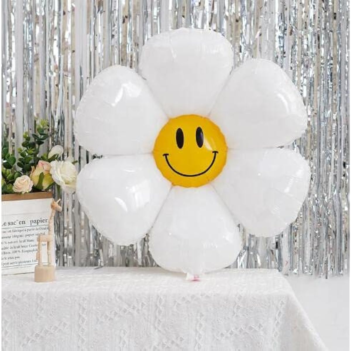 LOONELO Groovy Retro Hippie Balloons Boho Daisy Flower Balloons Daisy Flower Birthday Party Decorations Hippie Balloons Garland Party Supplies for Baby Shower Wedding Birthday Party (Black)