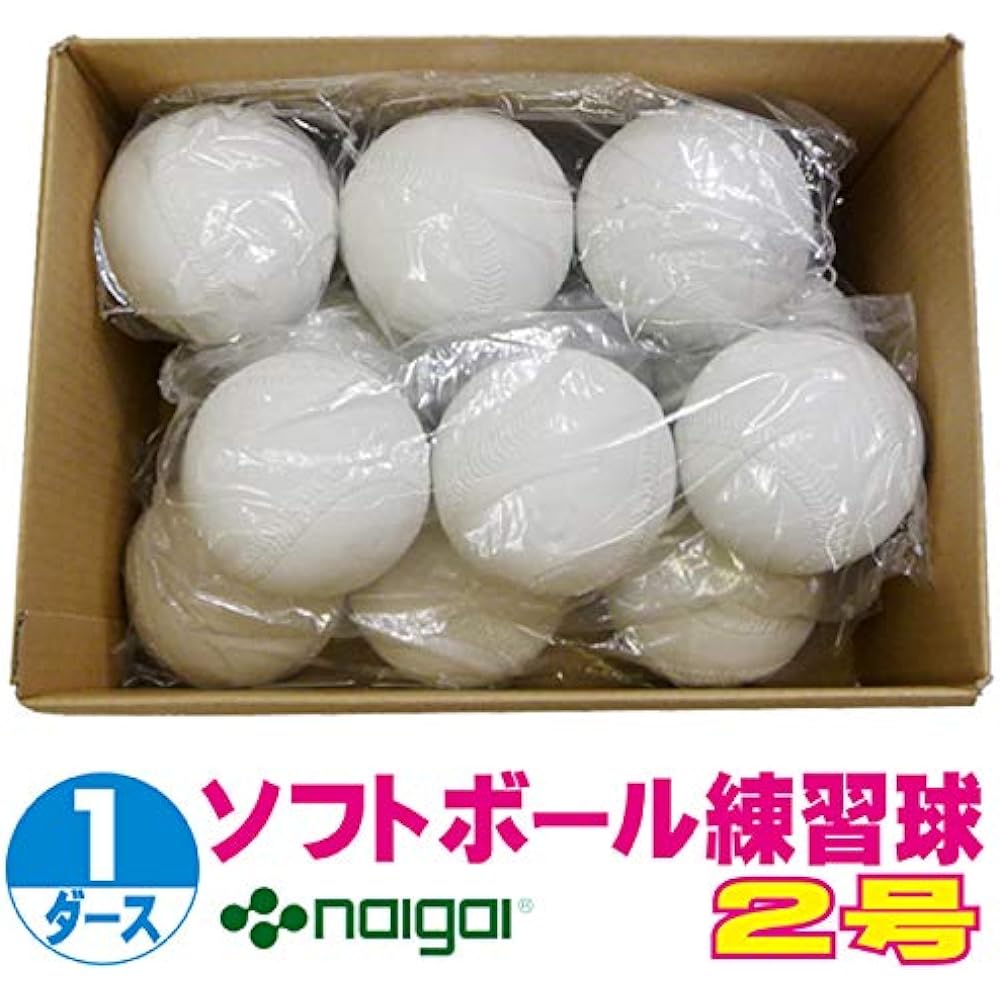 Naigai Softball No. 2 Balls Certified Fallen Balls 1 Dozen (12 Balls) B Class Practice Balls