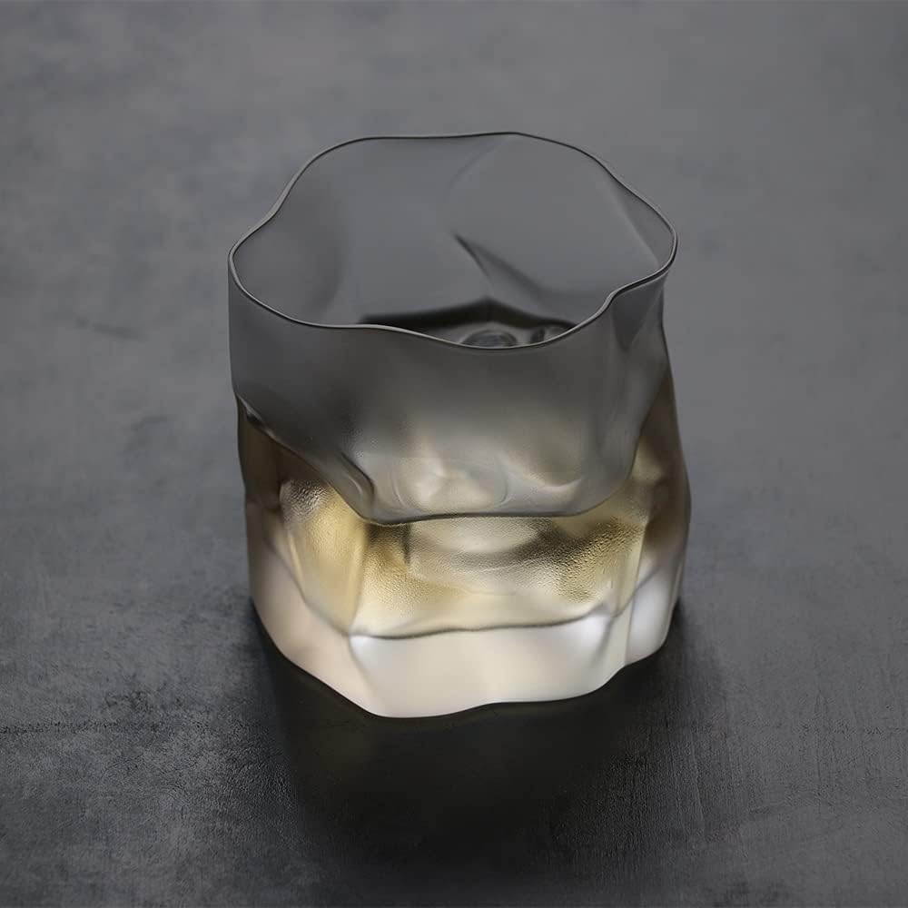 Rock Glass Kimura Glass Store x Designer Makoto Komatsu Collaboration Crumple Old Frost