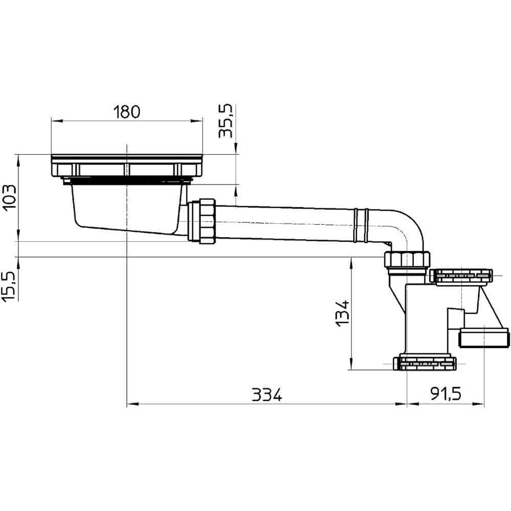 SANEI Sink Thin Trap Thin Trap BL Specification Nominal 50 H6560S