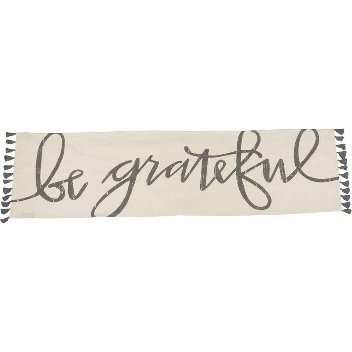 Primitives by Kathy Handwritten Table Runner, 56" x 15", Be Grateful