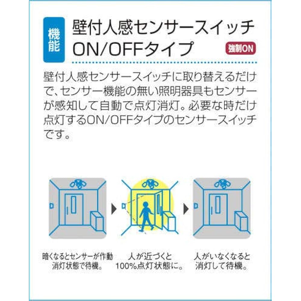 DAIKO Motion Sensor Switch, Wall Mounted Motion Sensor Switch, Electrical Work Required, White DP-34974