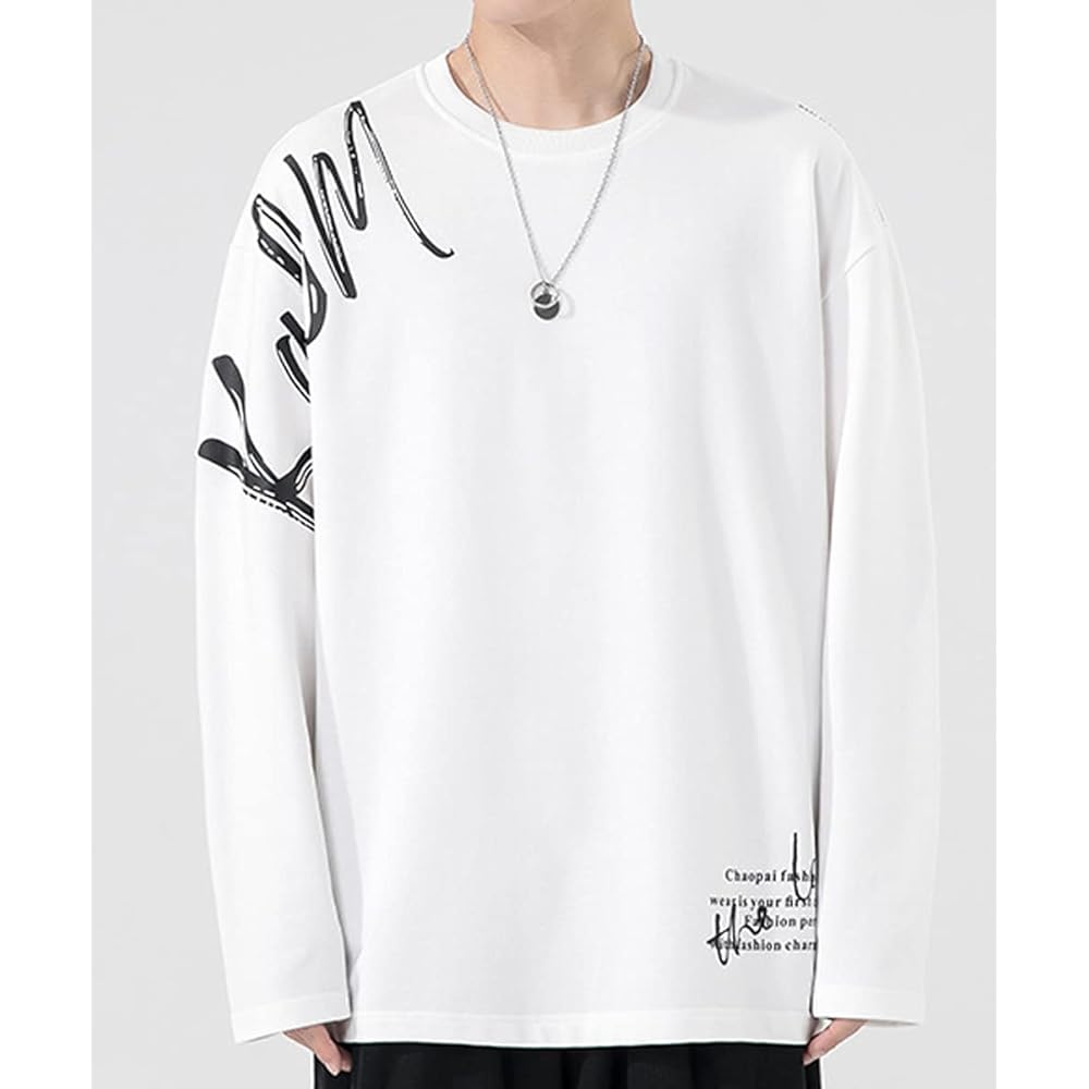 [ANONIE] Men's Autumn Clothing, Long Sleeve, Plain, Stylish, Round Collar, Large Size, Men's Fashion, Soft