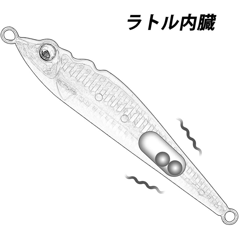 Goture Metal Jig Set with Rattle Jigging Jig Paravertical Lure Set Casting Fishing Boat Blue Fish Hairtail Smelt Seabass Boat Fishing 150g/100g Set of 3