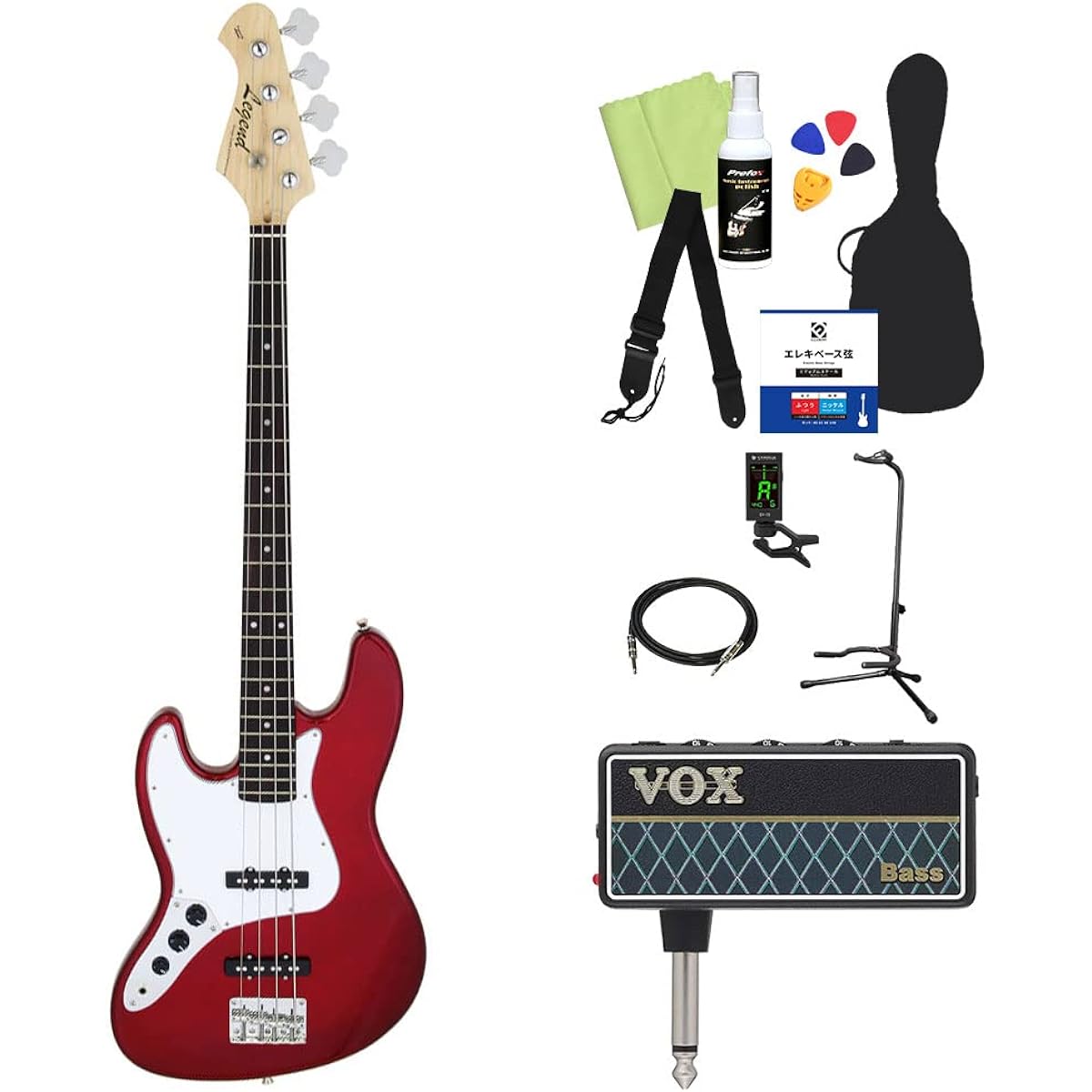 LEGEND LJB-Z L/H Bass Beginner 12-piece Set [With Headphone Amplifier] CA Lefty Left-handed Legend