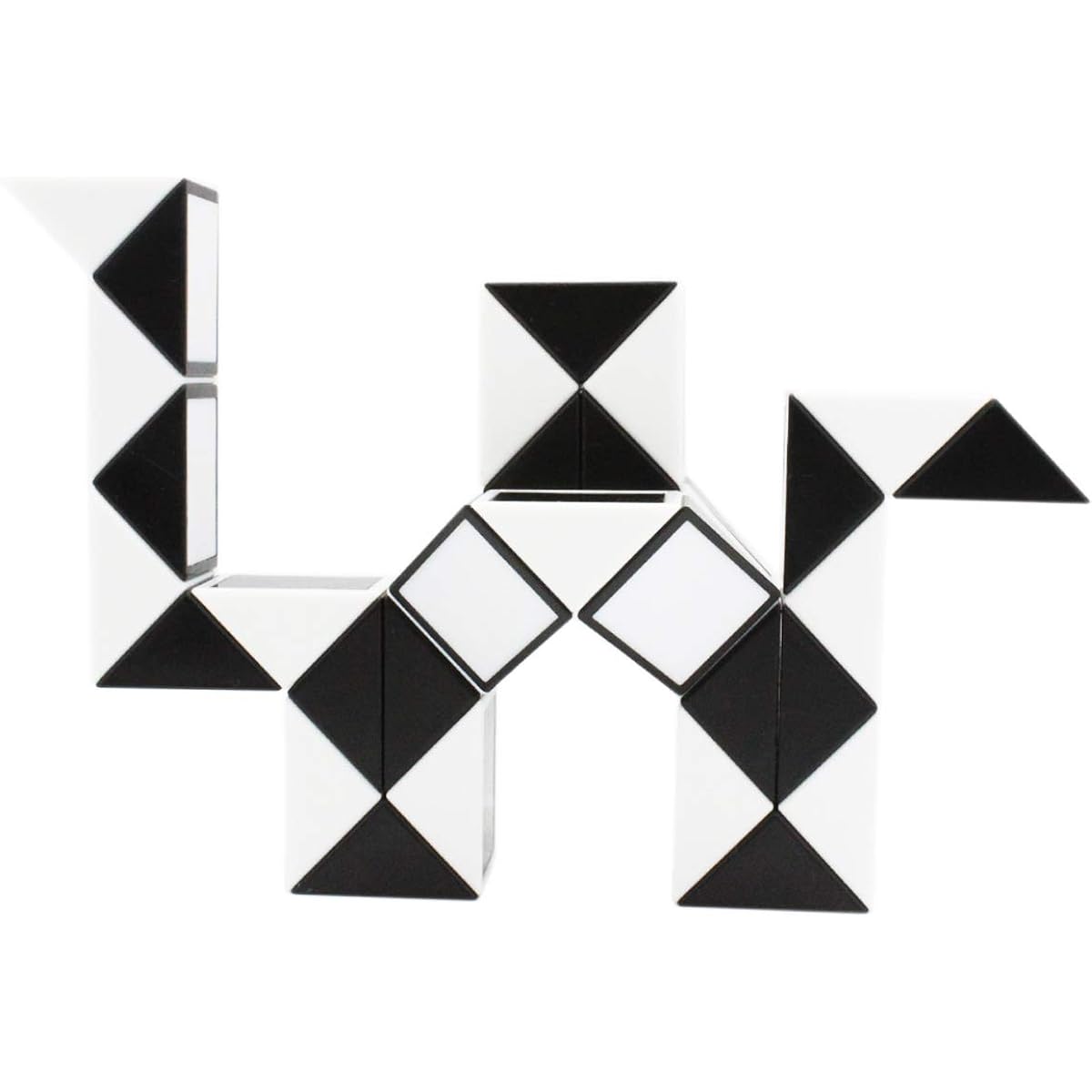 Mipartebo Magic Snake Ruler Cube Puzzles 36 Wedges Brain Teaser Twist Toys White and Black