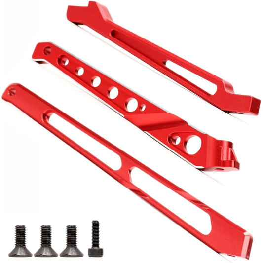Aluminum Front Rear Chassis Brace Set Upgrade Parts for ARRMA 1/8 KRATON 6S Notorious 6S BLX, Outcast 6S BLX, Typhon 6S #AR320446 ARA320555R(Red)