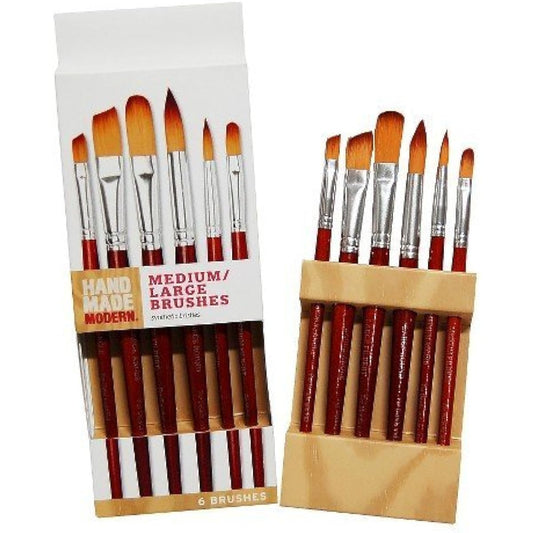 Hand Made Modern – 6 ct Med/LG Paint Brush Set-