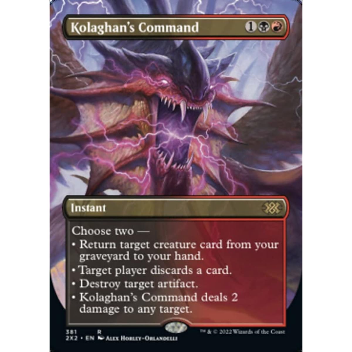 Magic: The Gathering - Kolaghan's Command (381) - Borderless - Foil - Double Masters 2022