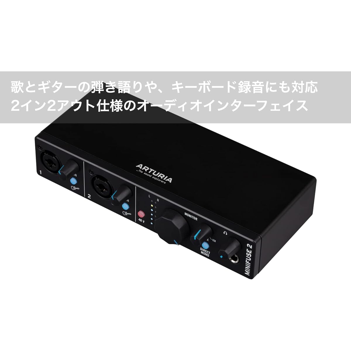 Arturia Music Production Software Included Dual Audio & MIDI Interface MiniFuse 2 Black