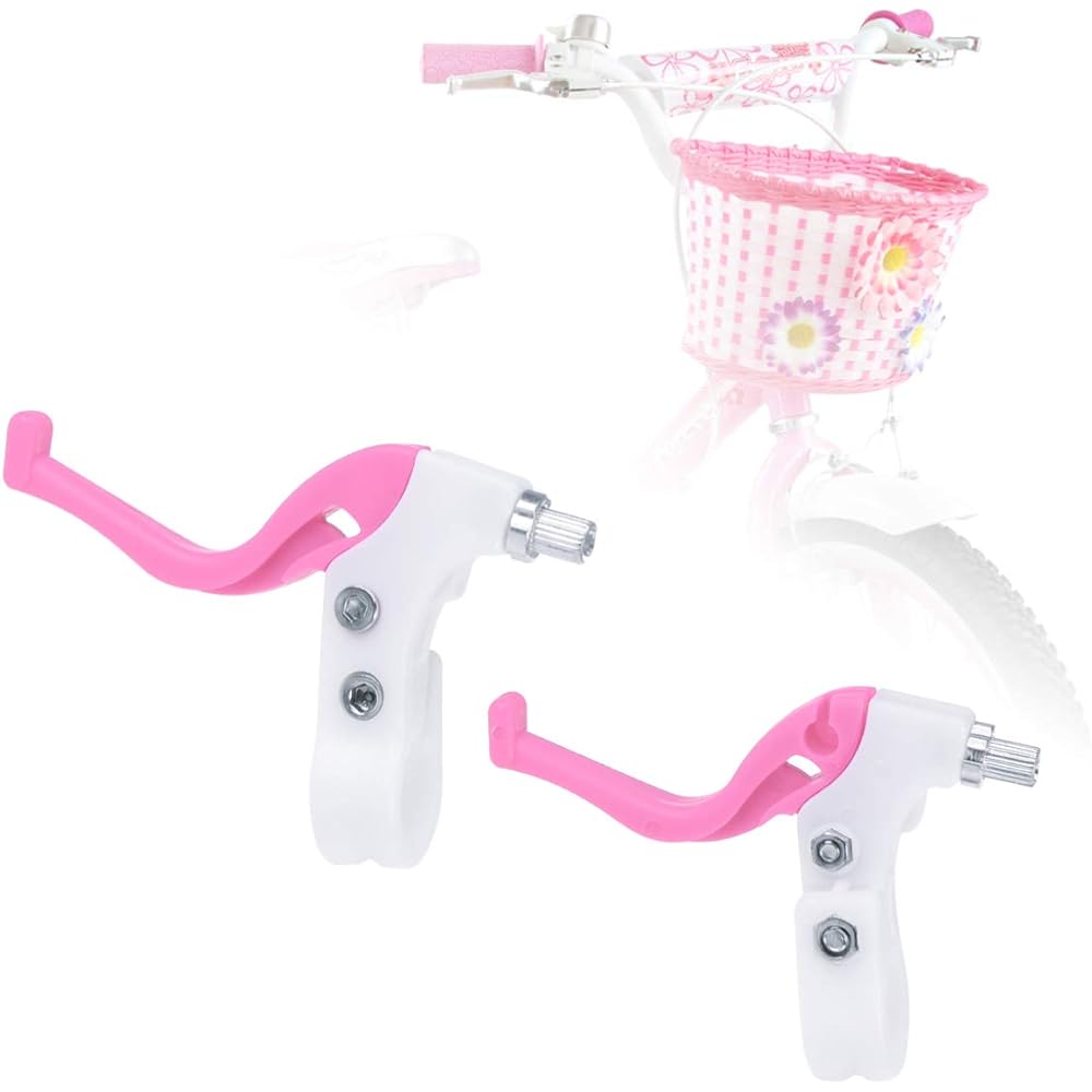 Bicycle Brake Levers - 2 Pieces Kids Bicycle Brake Handle - Cycling Brake Lever for Children's Bicycle, Road Bike - Bike Spare Parts (Pink)