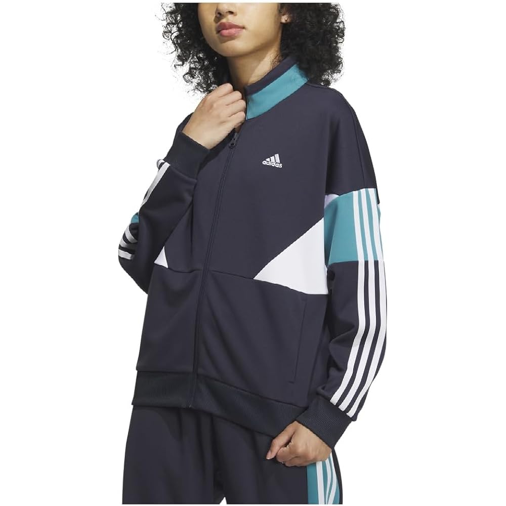 [Adidas] Jersey Top Seasonal Sportswear Loose Fit Color Block Double Knit Track Jacket JSY10 Women's