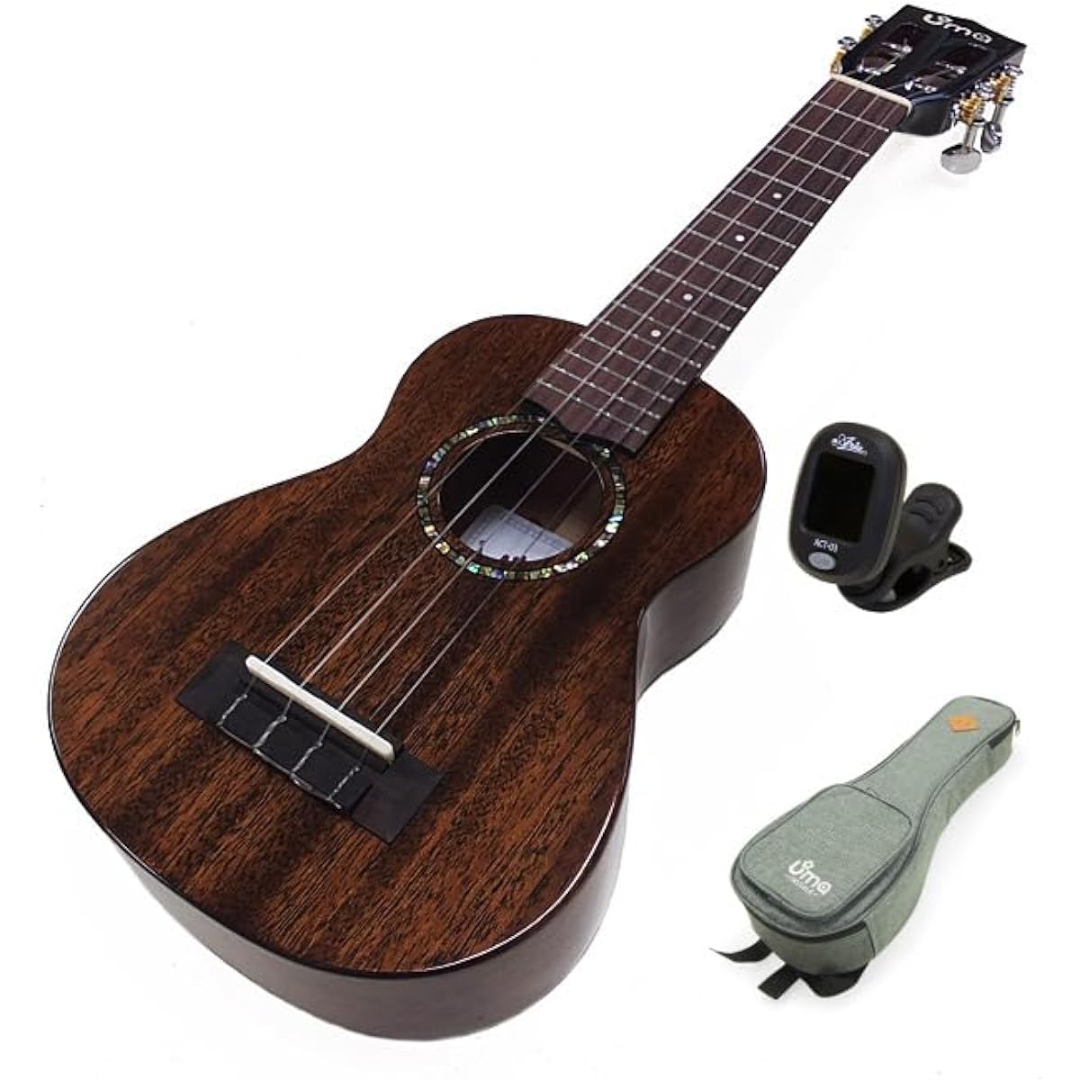 Uma Ukulele UK-20SS BK Soprano size Tuner included Mahogany all solid board TR music [string height adjusted] [Taiwanese brand] [sweet sounding mahogany] (u)