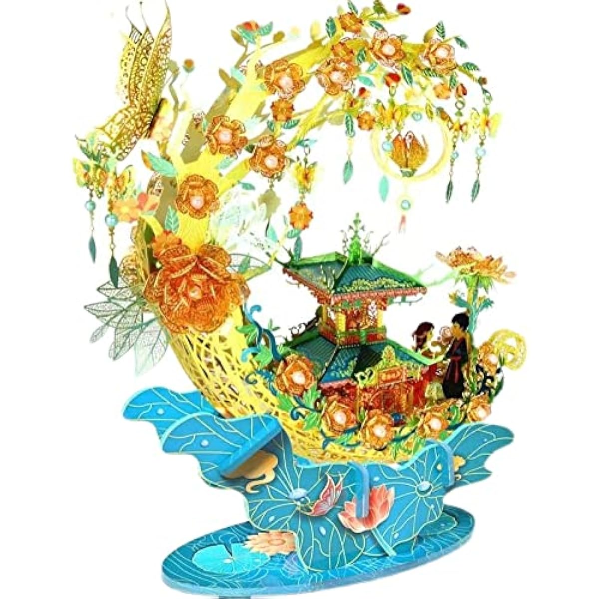 Picture Kingdom 3D Metal Puzzle Flower Boat PJ-228 DIY 3D Laser Cut Model Toys for Adults