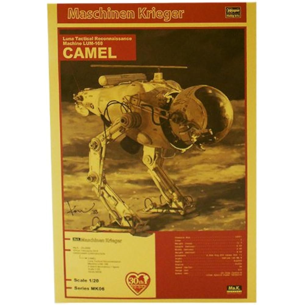 Hasegawa Maschinen Krieger Lunar Tactical Reconnaissance Aircraft LUM-168 Camel 1/20 Scale Plastic Model MK06