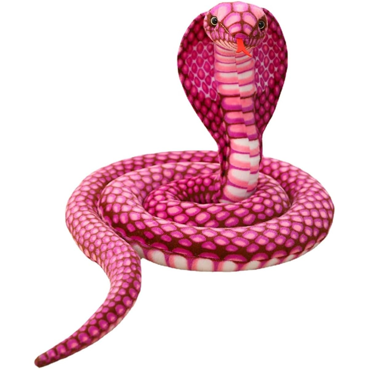 pangcangshu Lovely Simulation Snake Plush Toy Giant Snake Cobra Animal Python Soft Stuffed Animal Doll Birthday Gift Kids Toy Home Decoration (Red, 91 inch)