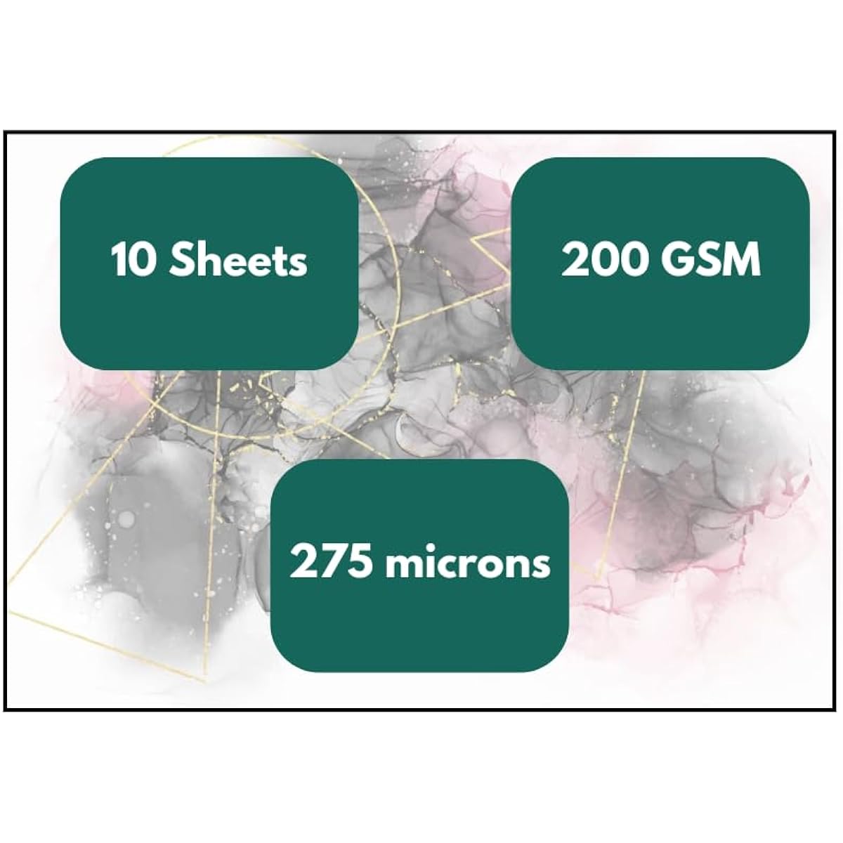 NARA Alcohol Ink Paper, White, 12" x 9" (12" x 9"), 275 Micron/200GSM, 10 Inner Sheets, Alcohol Ink Art Painting Paper, 100% Smudge Free