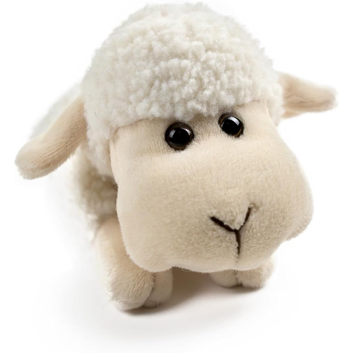 Little Heart Sheep Stuffed Animal, Stuffed Sheep Plush Toy, Cute Soft Lamb for Kids Boys Girls Gifts Home Decor Huggable White Lamb Toy (Prone Position)