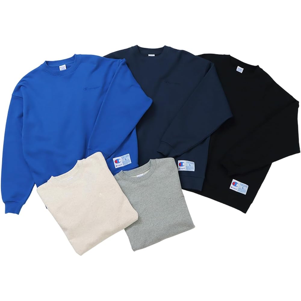 Champion C3-Z001 Men's Sweatshirt, Long Sleeve, Fleece, Script Logo, Crew Neck Sweatshirt, Action Style