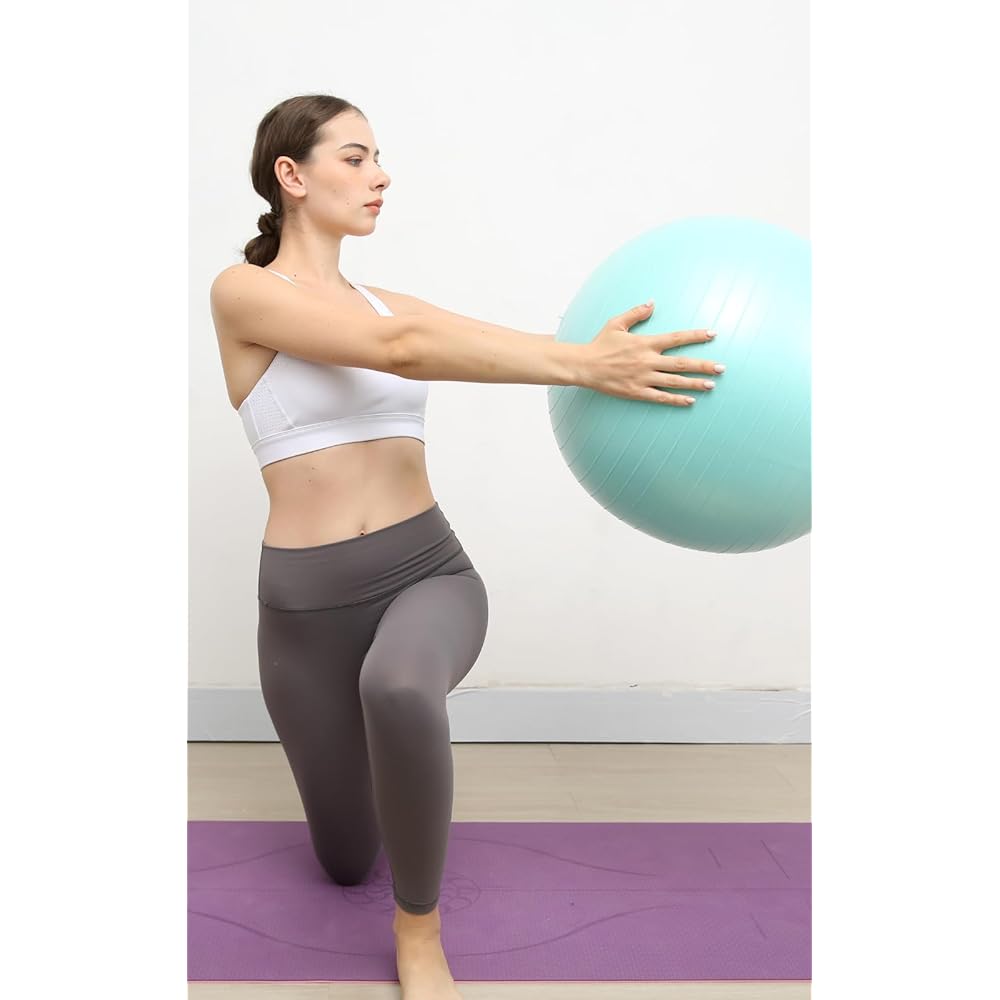 aube Balance Ball Chair with Cover, Diameter 55cm, Balance Cushion, Yoga Ball, Pilates Ball, Hand Pump Included