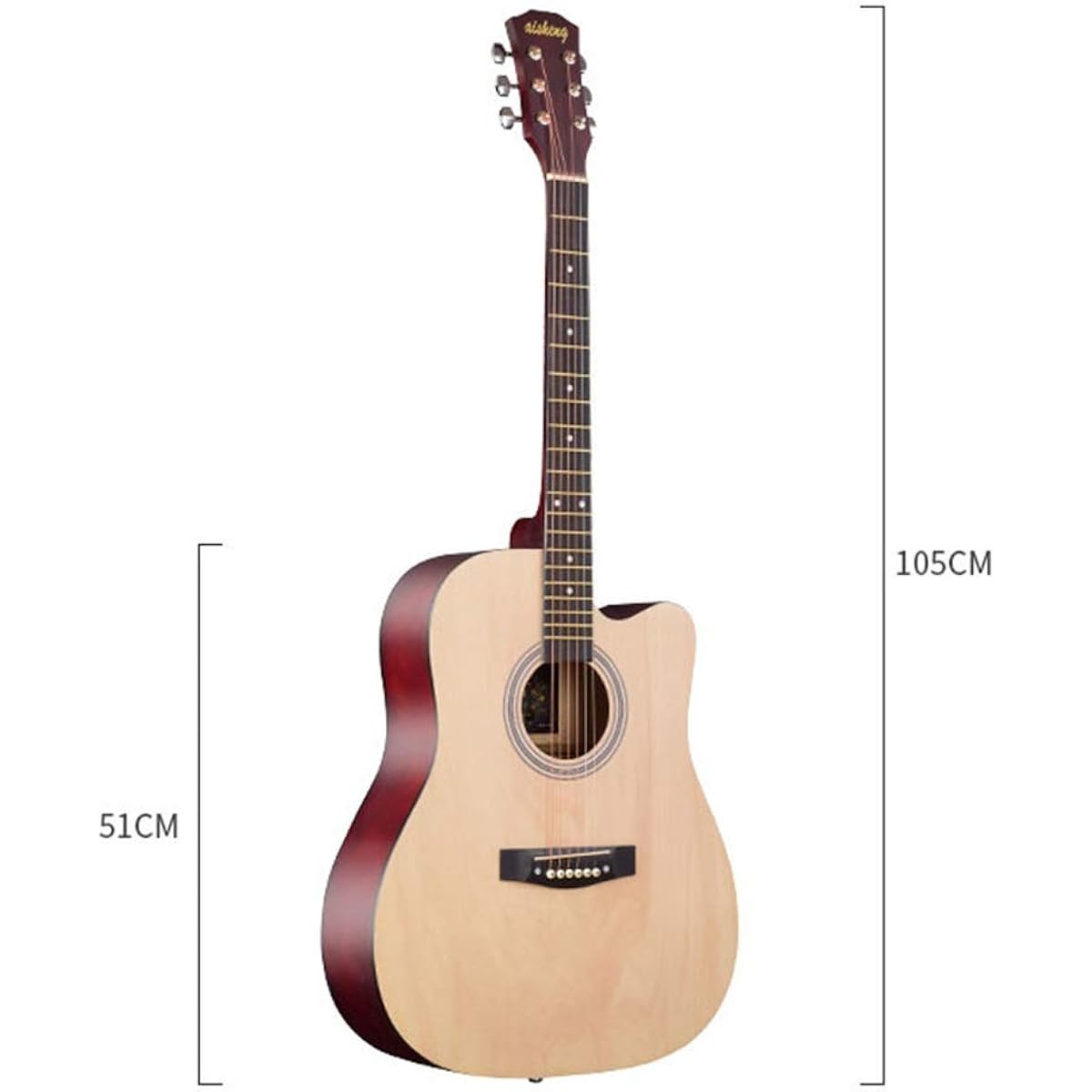 Beginner's Practice Guitar 41 Inch Natural Beginner's Full Size Classical Guitar for Elementary School Students and Adults Beginner Guitar (Color: Natural, Size: 41 inches)